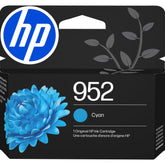 HP 952 cyan front packaging showing cartridge and brand for reliable color