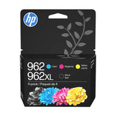 HP 962/962XL front packaging showing four cartridges and compatibility labeling for quick selection