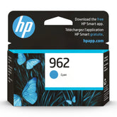 HP 962 cyan front packaging showing cartridge and branding for easy purchase