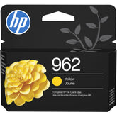 HP 962 yellow front packaging showing product and compatibility benefits
