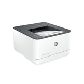 HP LaserJet Pro 3001dw vista frontal mostrando bandeja y salida, rendimiento confiable