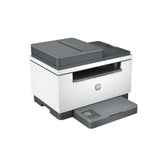 HP M234sdw vista frontal mostrando bandeja y diseño, entrega profesional