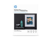 HP premium plus photo paper front packaging showing product and sheet count for clear choice