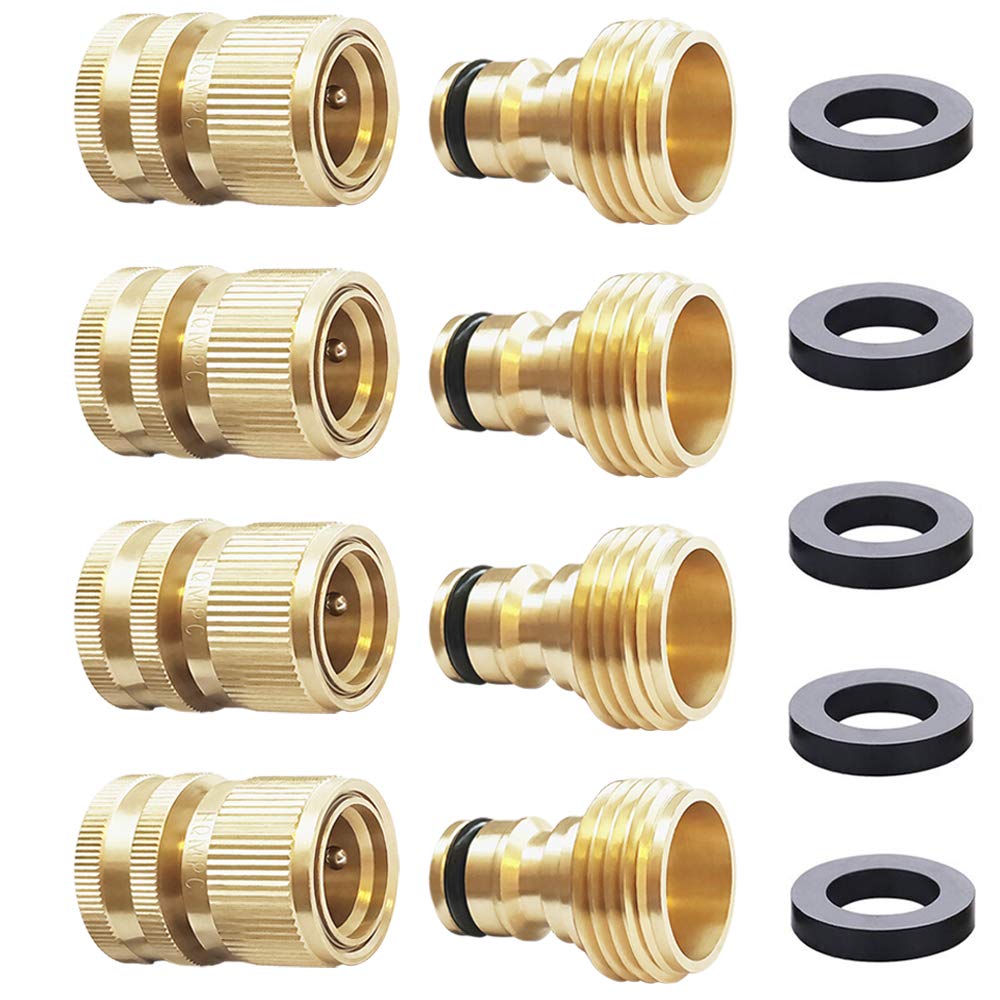 HQMPC front packaging showing four brass quick-connect sets and included washers for easy identification