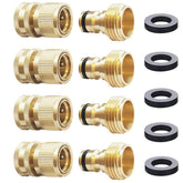 HQMPC front packaging showing four brass quick-connect sets and included washers for easy identification