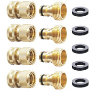 HQMPC front packaging showing four brass quick-connect sets and included washers for easy identification