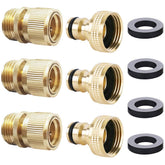HQMPC front view of brass quick connect kit showing complete set and benefits