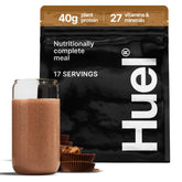 Huel Black Edition front packaging showing chocolate peanut butter flavor and benefits