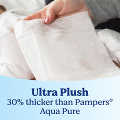 HUGGIES wipe texture with visible moisture highlighting 99% water