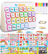 Huijing busy book front cover showing colorful learning themes and portability benefit