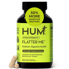 HUM Flatter Me front packaging showing supplement bottle and branding for clear identification and trust