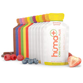 HÜMA CHIA ENERGY GEL variety pack front showing all 12 tubes and label benefit
