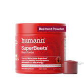 HumanN SuperBeets front canister showing branding and black cherry flavor benefits