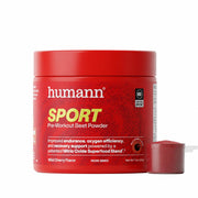 HumanN SuperBeets Sport front packaging showing servings and flavor, highlights convenience