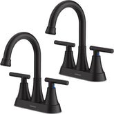 Hurran matte black faucet front view showing modern silhouette and durable finish
