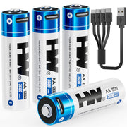 HW frontal del pack de pilas AA muestra diseño y cantidad, energía fiable