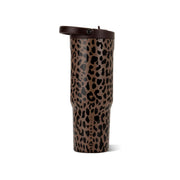 HydroJug Brown Leopard frontal mostrando capacidad 40 oz y diseño atractivo
