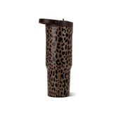 HydroJug Brown Leopard front view showing full bottle and design benefit: stylish hydration