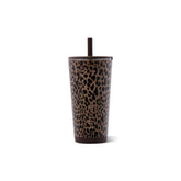 HydroJug brown leopard front view showing stylish tumbler and practical design