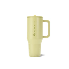 HydroJug Traveler front view showing olive finish and durable build benefit
