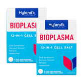 Hyland's front view of two bottles showing packaging and convenience benefits