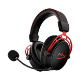 HyperX headset front view showing bold red accents and durable frame for confident gaming