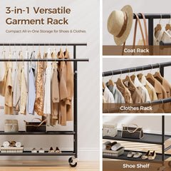 HYSEYY bottom Oxford fabric shelves holding shoes and bins to increase storage