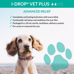 I-DROP Vet Plus gota en primer plano mostrando textura viscosa para lubricación