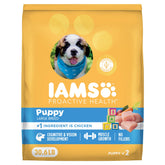 IAMS empaque frente puppy grande mostrando beneficios y confianza