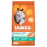 IAMS empaque frontal 7 lb mostrando la fórmula hairball para nutrición diaria