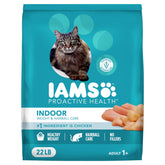 IAMS paquete frontal 22 lb mostrando la receta pollo y pavo y beneficio nutricional