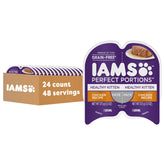 IAMS front packaging showing 24-count twin-serve trays and quick serving benefit