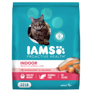 IAMS empaque frontal con salmón, muestra calidad y confianza