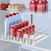 IBORING front view showing full dispenser and tidy cans, saves fridge space