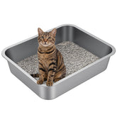 Idymere front view of stainless litter box showing sturdy containment benefits