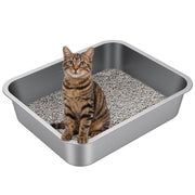 Idymere front view of stainless litter box showing sturdy containment benefits