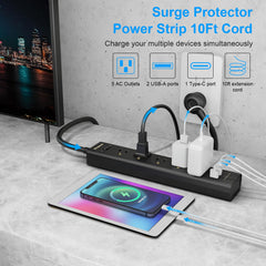IECOPOWER closeup of widely spaced outlets holding large adapters cleanly