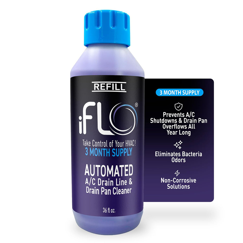iFLO cartucho 36oz frontal mostrando el envase y beneficio de mantenimiento