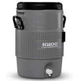 Igloo front view with closed flat lid showing portability and seating benefit