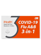 iHealth front packaging showing four 3-in-1 tests and clear labeling for quick identification
