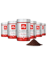 illy frente del paquete Classico molido que muestra presentación y conveniencia