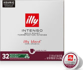 illy front packaging showing 32-count box and bold roast benefit
