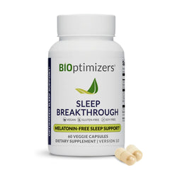 BIOptimizers Sleep Breakthrough cápsulas — suplemento nocturno sin melatonina, 60 cápsulas, magnesio y magnolia para sueño reparad