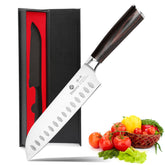 imarku cuchillo santoku frontal en caja mostrando presentación premium