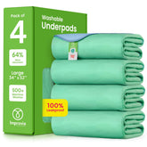 IMPROVIA front view of pack of 4 underpads showing size and design benefit