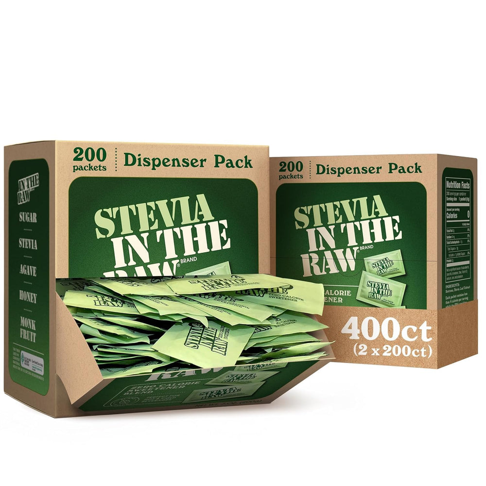 IN THE RAW frente del empaque mostrando cajas dobles y etiquetas claras, conveniencia