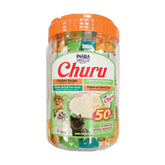 INABA pack frontal mostrando tubos Churu y beneficio hidratación rápida