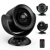 incihic front view of black fan showing compact design and strong airflow benefit
