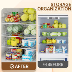 incostar organizadores dentro del refrigerador con alimentos visibles y ordenados