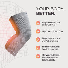 Incrediwear sleeve worn by runner providing stability and circulation